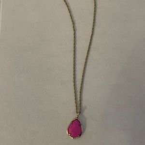 Kendra Scott - hot pink teardrop pendant necklace